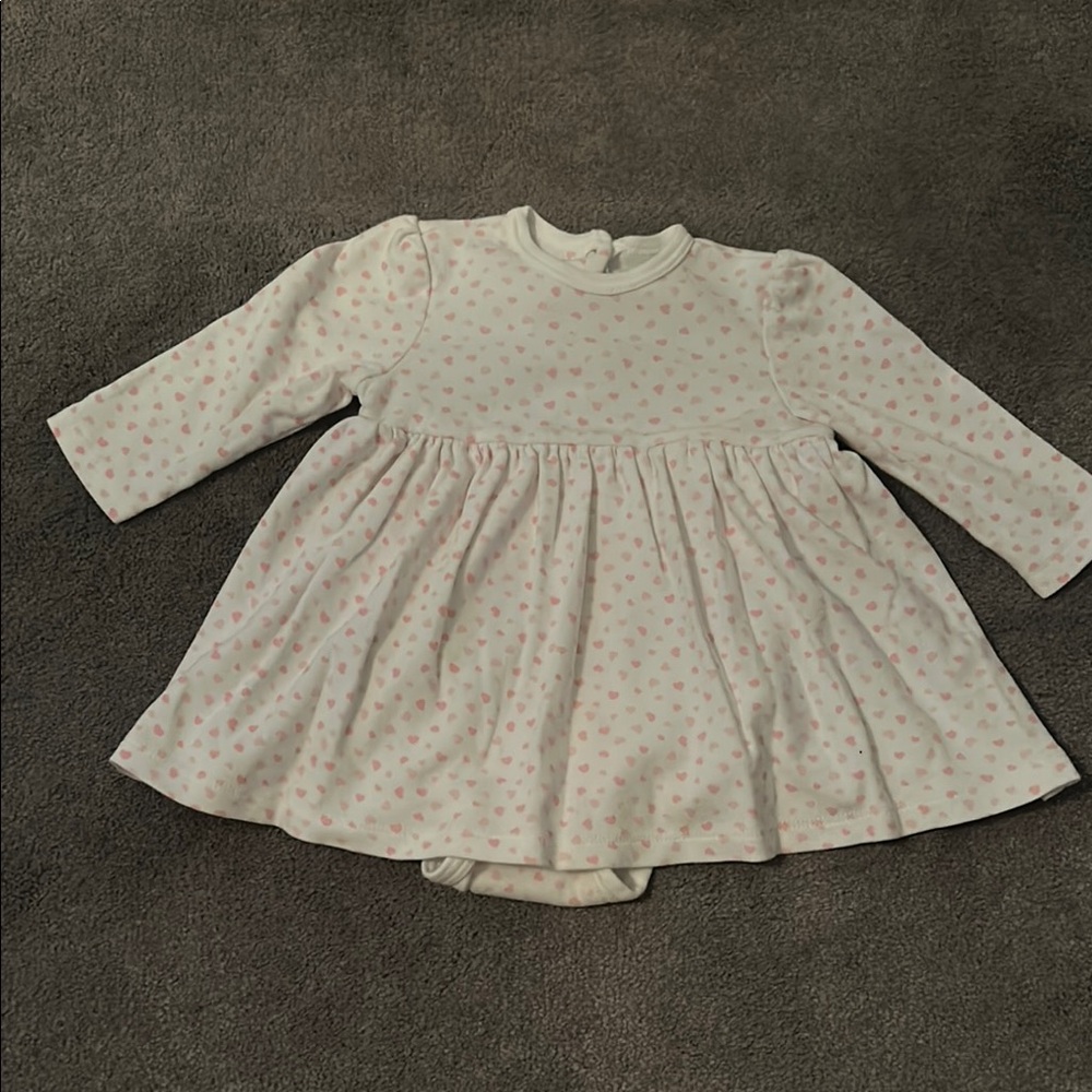 Little Me Gray Babydoll Dress with 3/4 Sleeves